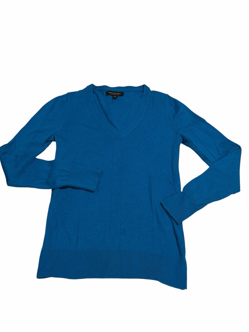 Banana Republic Vibrant Blue V-Neck Sweater 100% Wool